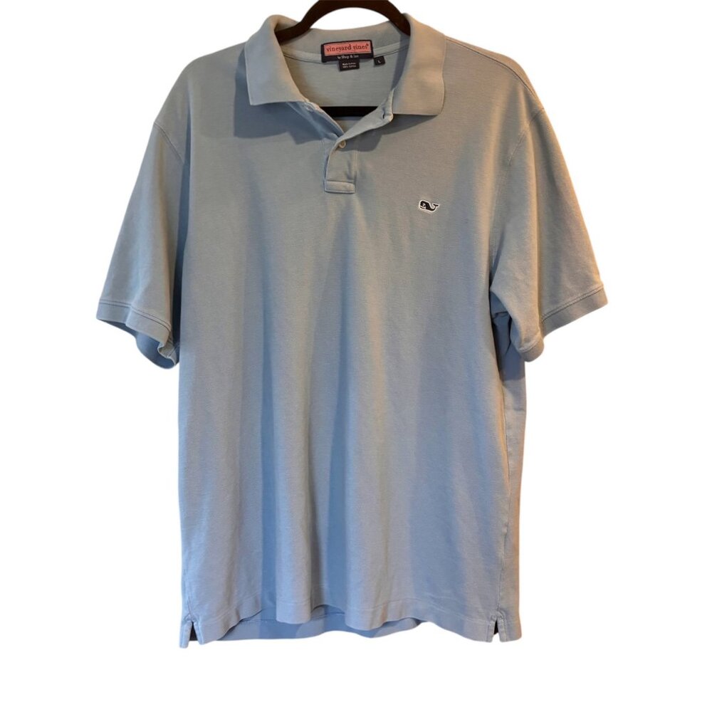 Vineyard Vines Mens Light Blue Polo Shirt L 100% Cotton Made In Peru